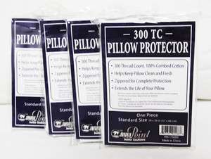 300TC STANDARD COTTON COVER ZIPPERED PILLOW PROTECTOR  