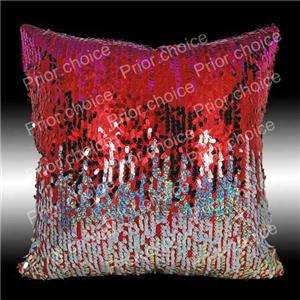 2X SHINY HOT PINK RED GOLD SILVER SEQUINS CUSHION COVERS THROW PILLOW 