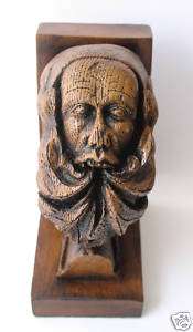 GREEN MAN Gothic Bookend medieval carving Pagan English  