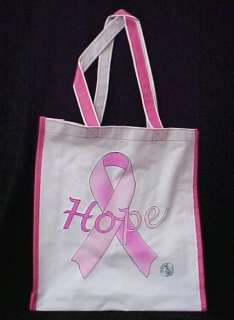 Pink Ribbon Hope Tote Book Goodie Bag Breast Cancer New  