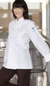 10 Button Womens Chef Coat with optional embroidery  