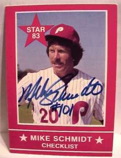 1983 Star Mike Schmidt Phillies Signed Card Set #101  