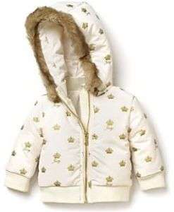 JUICY COUTURE GIRLS CROWN PRINT PUFFER JACKET 18MTH NWT  