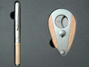 Xikar Xi3 Beechwood Cigar Cutter & BW Pen Gift Set  