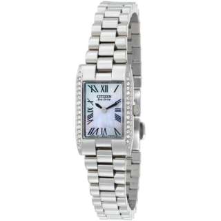   58D Eco Drive Silhouette Mother of Pearl Crystal Stainless Steel Watch