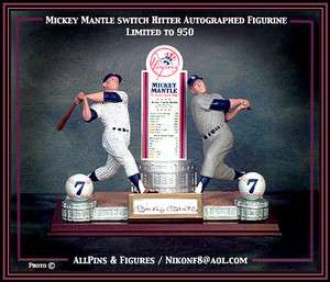   IMPRESSIONS MICKEY MANTLE AUTOGRAPHED SWITCH HITTER FIGURINE SALVINO