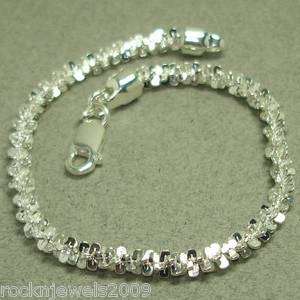  STERLING SILVER DIAMOND BRACELET 8 I NCHES  6MM WIDE   LOBSTER CLASP