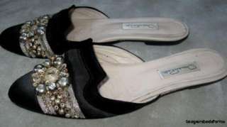 Oscar De La Renta $395 Womens Velvet Slippers Flats Shoes 10.5  