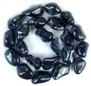 12x18mm Black Turquoise Nugget Beads 16  
