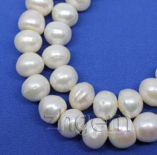 10*12mm natural white pearl roundel loose beads gem 15.5long