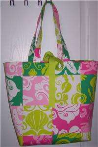 XL CHARMING PATCH*TOTE*LILLY PULITZER FABRIC*PATCHWORK*GIFT IDEA 