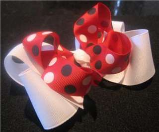 Red White Ladybug Dots Hair Bow M2Mg M2m Girls Boutique  