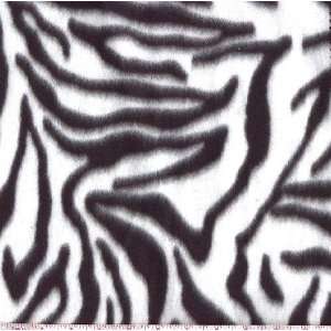  60 Wide Arctic Fleece Zebra Print Black/White Fabric By 