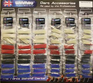 60 Winmau Dart Flights Stems Sets Assorted Styles and Colours  