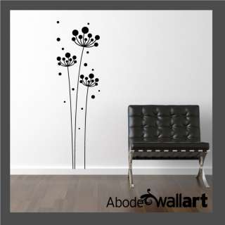 Tall Flower WALL ART STICKER DECAL Contemporary  