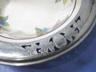 Umbertone Leigh Pottery Farberware Ceramic Deco Silverplated Basket 
