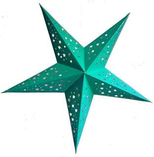 Large Aqua Green Hanging Star Lampshade / Lantern WITHOUT Lights 