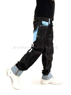   Metro Blue White Pocket Turn Up Denim Jeans Hip Hop Is Time  