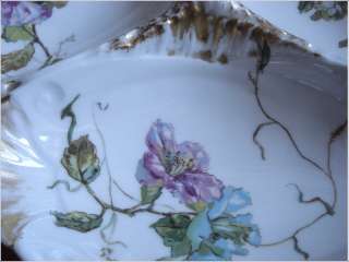   Présentoir porcelaine franco anglaise fleur or