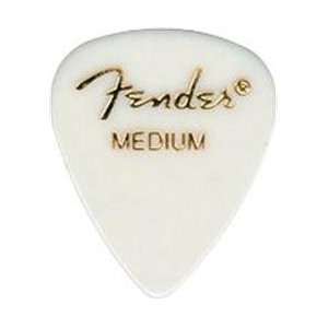  Fender 351 Guitar Pick (12 Pack) White Med Musical 