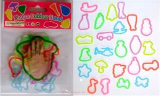   ✿ RARE  24 SHAPE RUBBER BAND BAGUES SILLY RINGS RINGZ