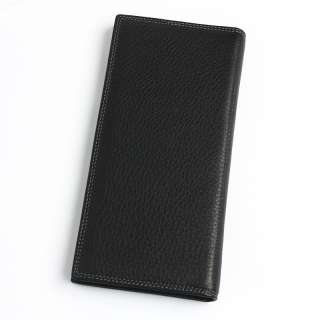 New Mens Long Wallet Genuine Leather Wolf Totem Black  