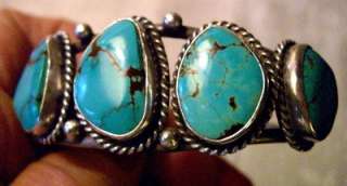 Native American Vintage Sterling Silver and Turquoise Bracelet  
