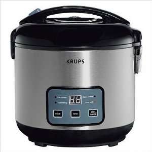 Krups FDH212 76 rice cooker, black & metal.  Kitchen 