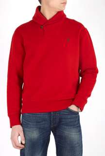 Polo Ralph Lauren  Red Shawl Collar Fleece Jumper by Polo Ralph 