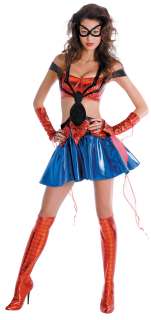 Spider Girl Sassy Prestige Adult Costume   Includes dress, boot covers 