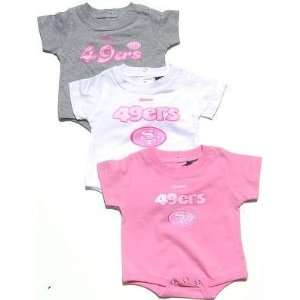 NEWBORN Baby Infant San Francisco 49ers 3pk Girl Pink Onesies  