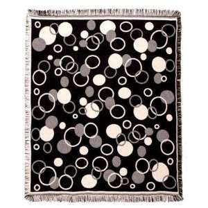   White Circle Polka Dot Afghan Throw Blanket 50 x 60