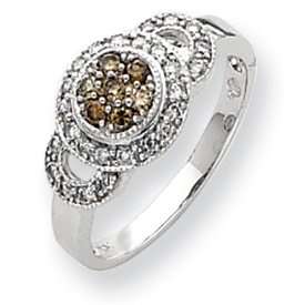 14k White Gold White & Champagne Diamond Ring Jewelry 