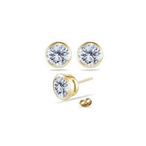  Earrings   1/3 (0.30 0.35) ct. Yellow Gold Bezel Set Diamond Stud 