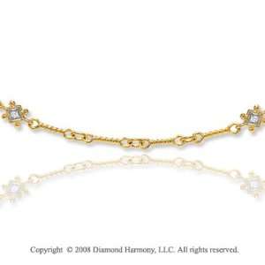  14k Yellow Gold Diamond By The Yard Necklace Jewelry