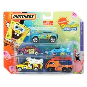 Matchbox 5 Pack Diecast Cars   SpongeBob Squarepants (with Speedboat 