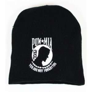  Pow Mia Black Skull Beanie Ski Knit Hat Cap New Sports 