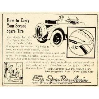 1922 Ad Sedgwick Sales Co Erp Spare Tire Rim Carrier Automobile Parts 