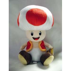 Mario Bro 10 inch Super Red Toad Plush  Toys & Games  