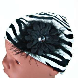  3 in 1 Zebra Print Soft Stretch Nylon Beanie Hat Cap with 