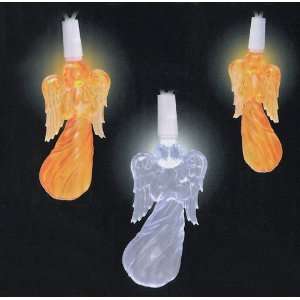   Orange and Pure White LED Angel Novelty Christmas Lights   White Wire