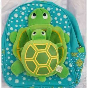  12 Tall Kids Back Pack Plush Turtles on Top Toys & Games