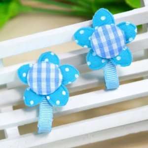 Blue) 1 Pair Baby/Todler/Girl sunflower Shaped Cloth Texture hair 