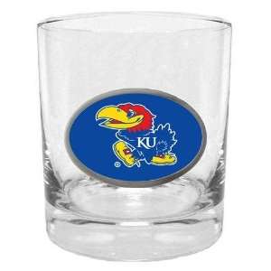  Kansas Jayhawks NCAA Team Logo Double Rocks Glass