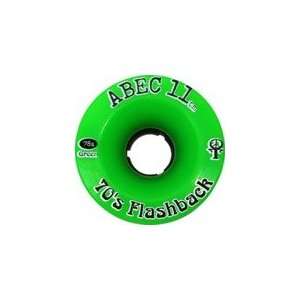 Abec 11 Flashbacks Green Skateboard Wheels   70mm 78a (Set of 4 