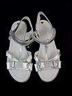 CIAO BIMBI SILVER LEATHER T STRAP SANDALS SHOES 32 NEW