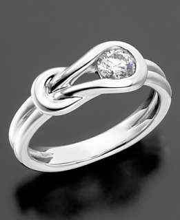 Everlon Ring, Diamond Knot 14k White Gold (1/4 ct. t.w.)   Jewelry 