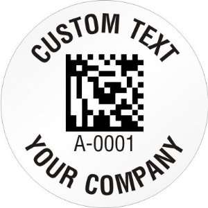  Custom 2D Barcode Label Template, 0.75 Circle PermaGuard 