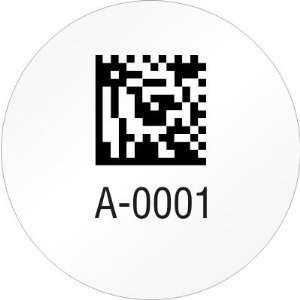  Custom 2D Barcode Label Template, 1 Circle Matte Paper 