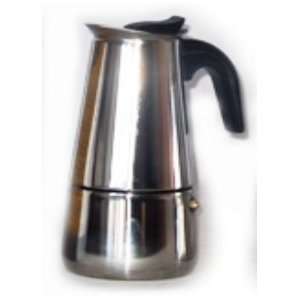  Stainless Steel 4 Cup Espresso Coffee Maker, Black Handle 